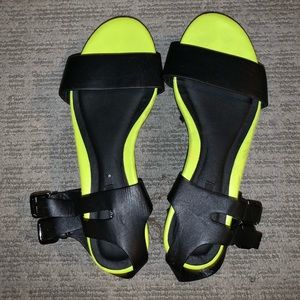 neon platform sandals